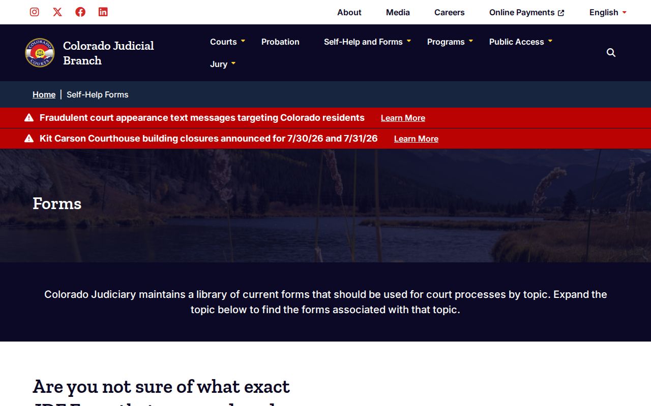 Jackson County Clerk of Court records self-help forms library