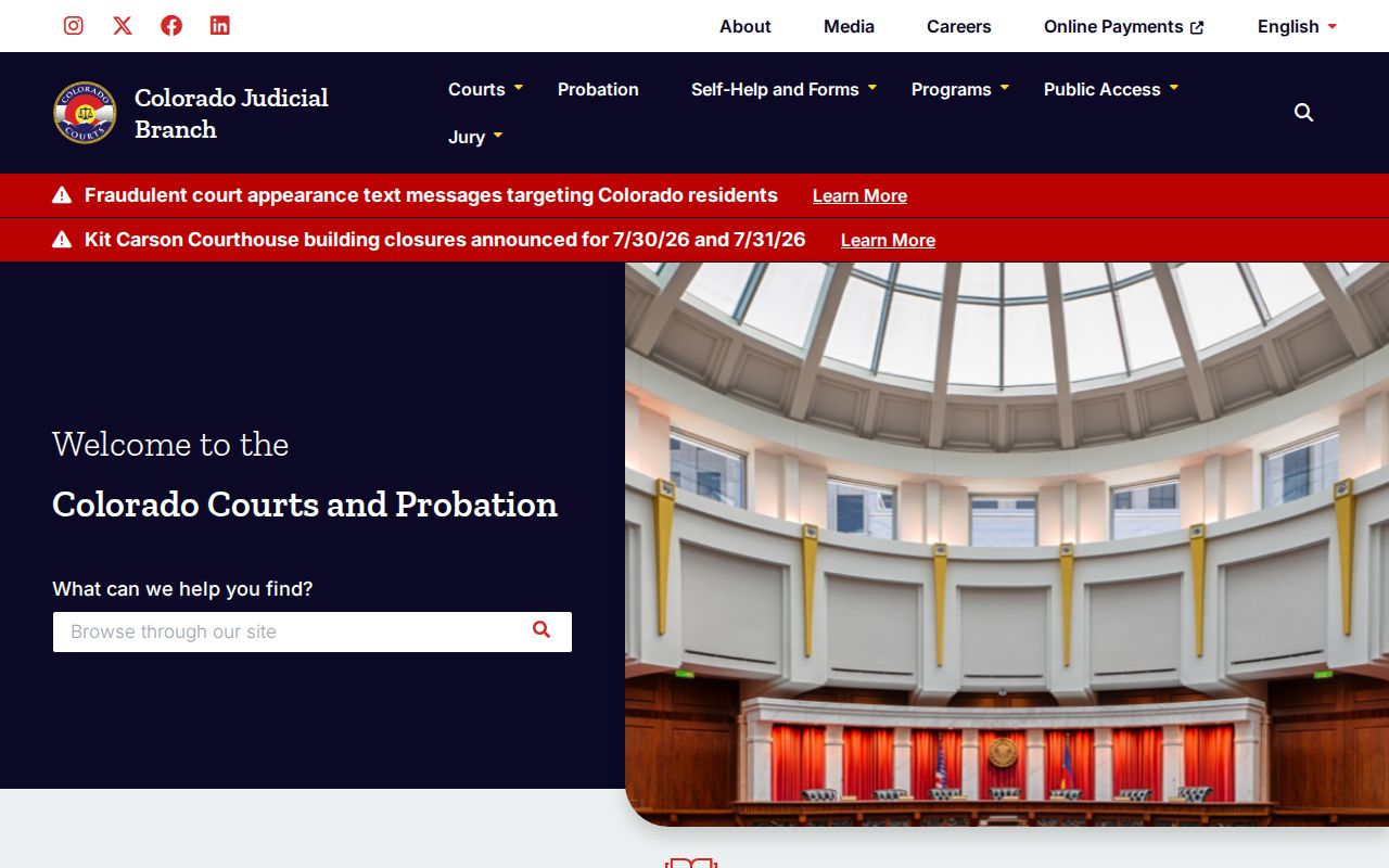 Jackson County District Court Colorado Judicial Branch home page