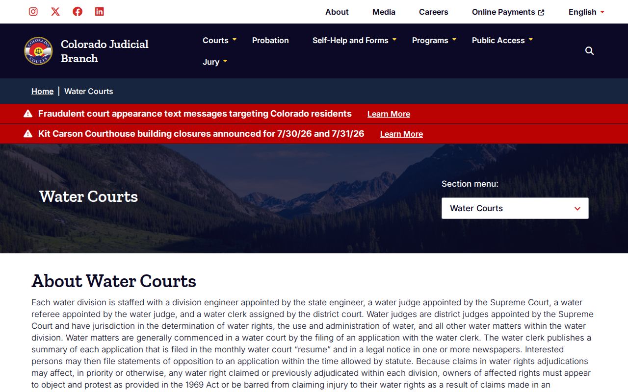 Jackson County District Court Colorado Water Courts jurisdiction