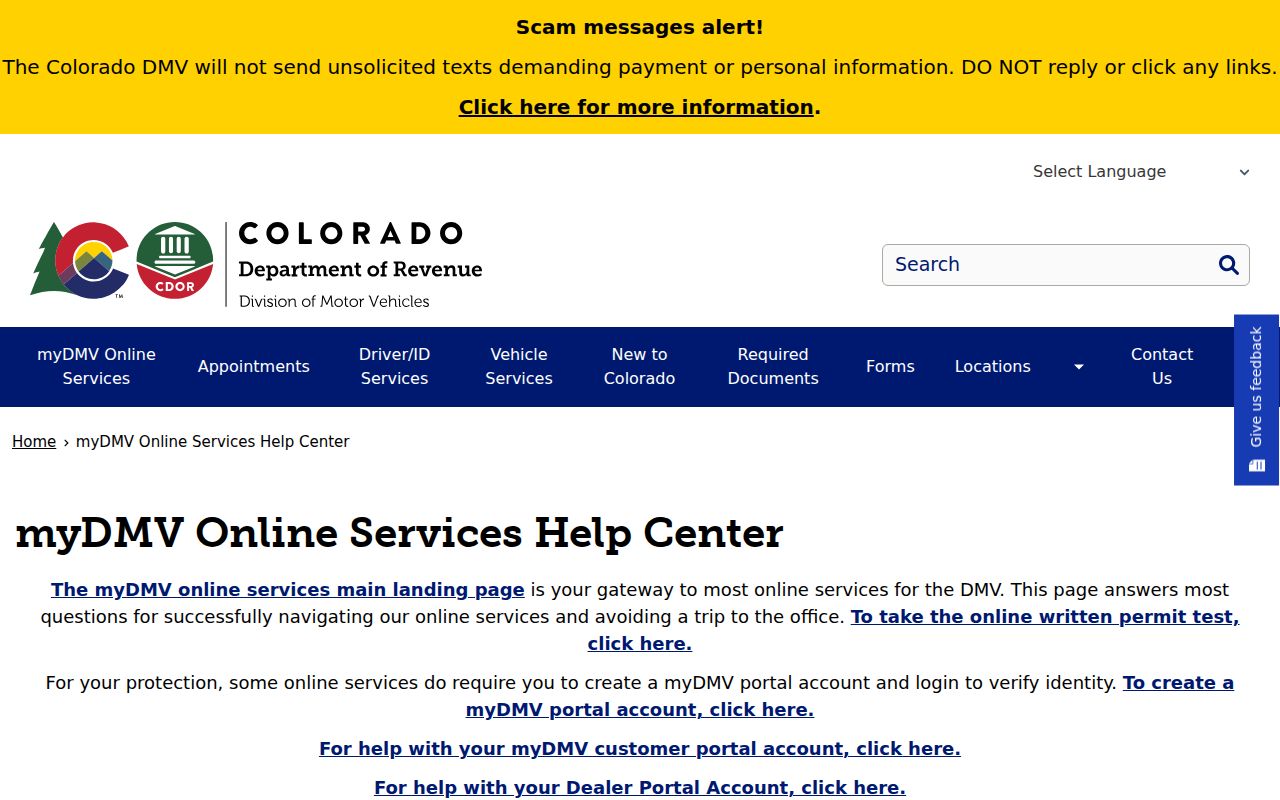 Jackson County traffic court records Colorado DMV online services help
